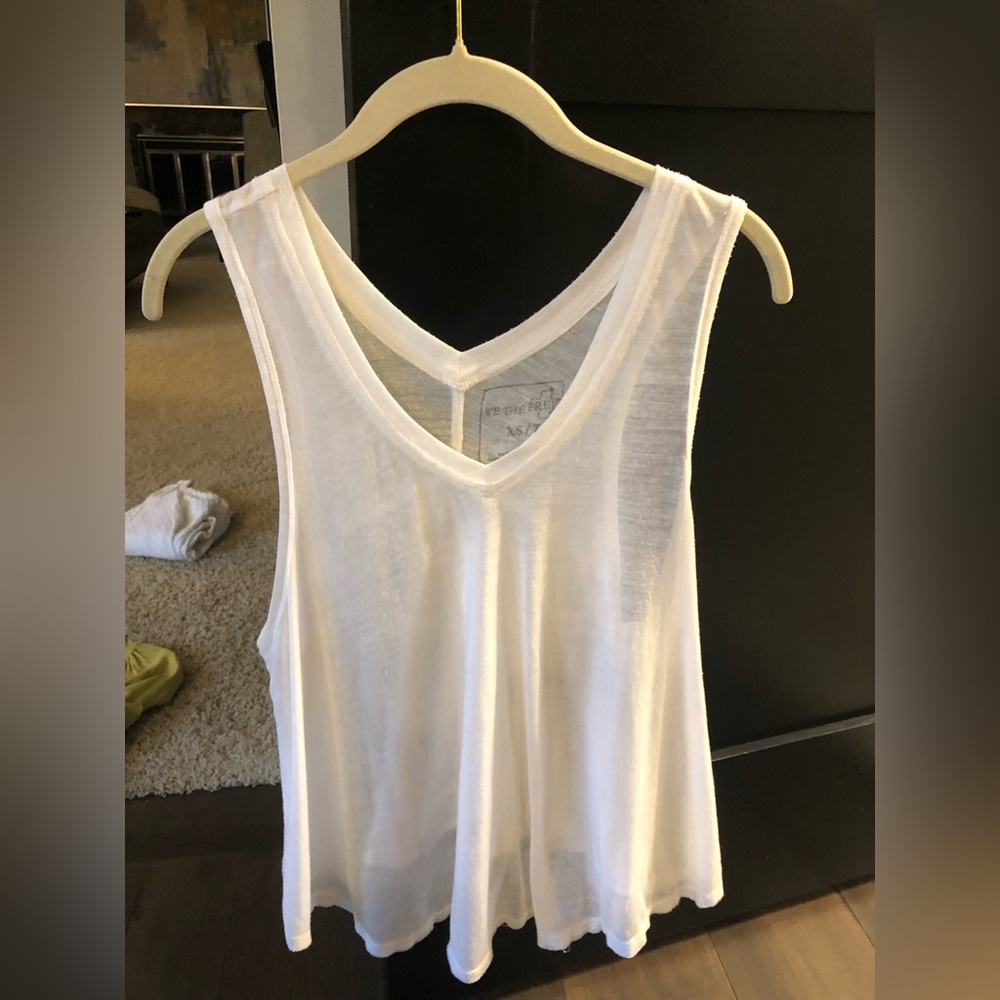 Off-white flowy free people tank top